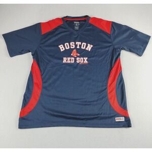 Boston Red Sox Jersey Mens XL Blue Red Stitches MLB Baseball‎ Athletic Polyester